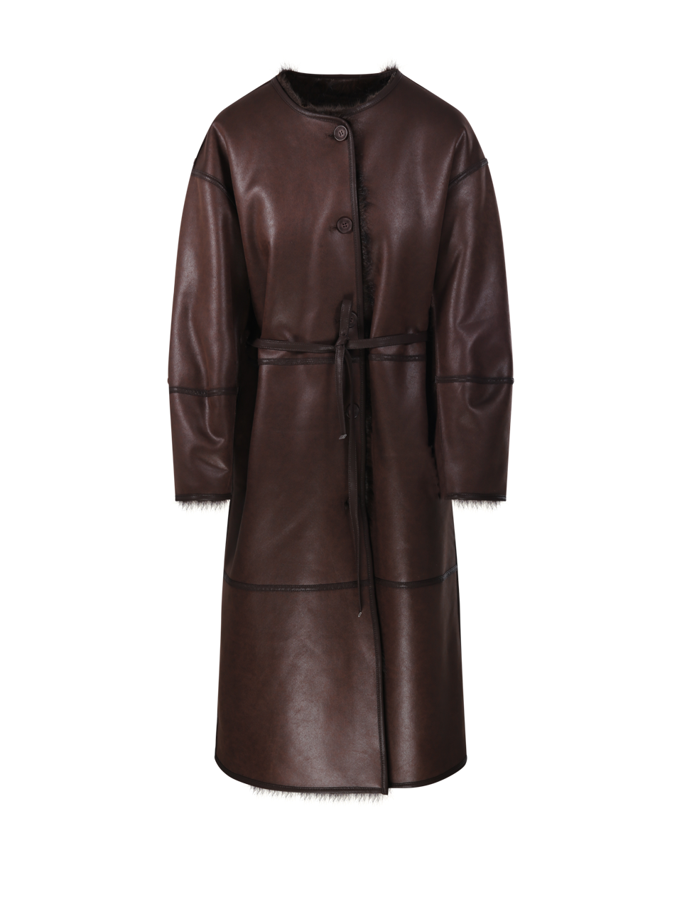 WOMAN URBANCODE BROWN POLYESTER REVERSIBLE TOSCANA BARREL COAT
