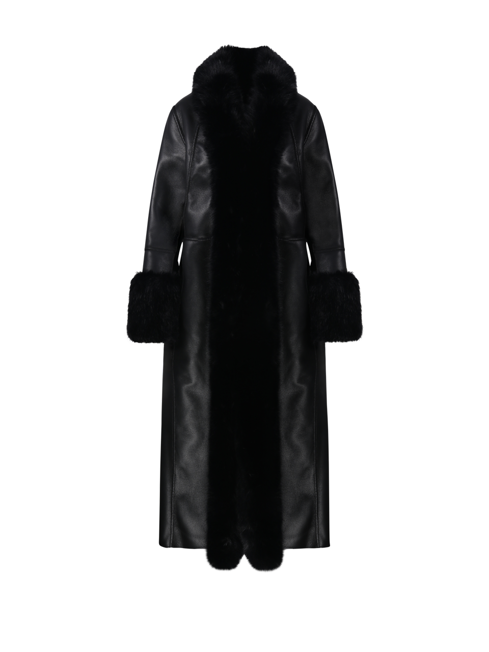 WOMAN URBANCODE BLACK POLYESTER REVERSIBLE LONG CHLOE COAT