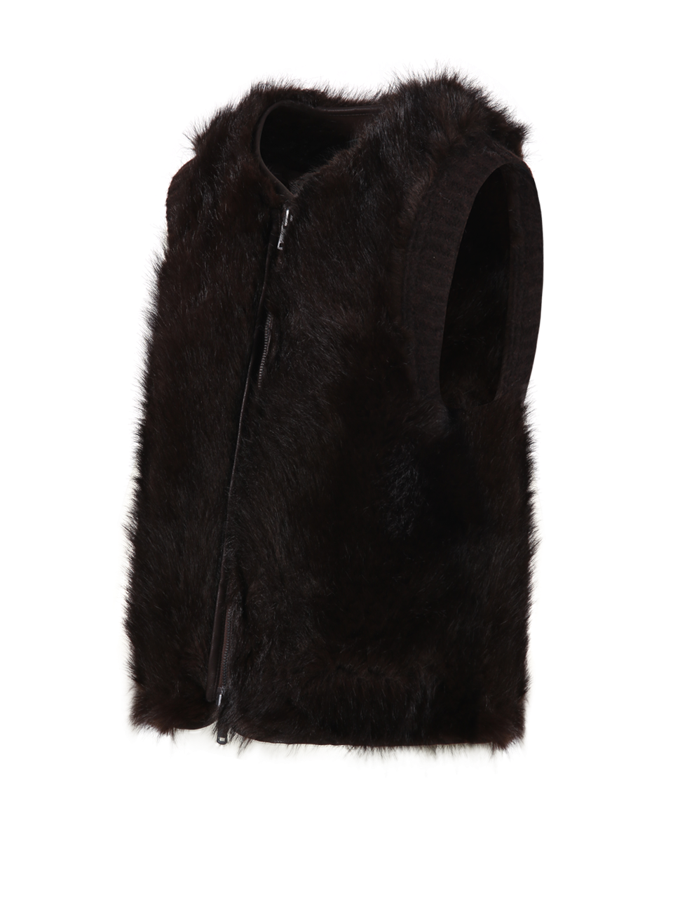 WOMAN URBANCODE BROWN POLYESTER REVERSIBLE TOSCANA FUR GILET