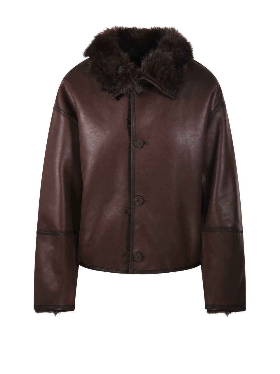 WOMAN URBANCODE BROWN POLYESTER REVERSIBLE TOSCANA CHUBBY JACKET