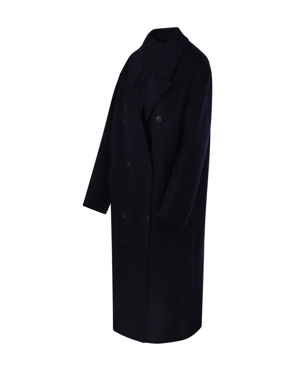 WOMAN THE DYNAMIS STUDIO DARK BLUE WOOL STOCKHOLM DOUBLE BREASTED COAT