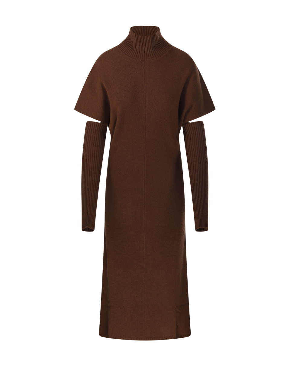 WOMAN FEDERICA TOSI BROWN WOOL LONG DRESS