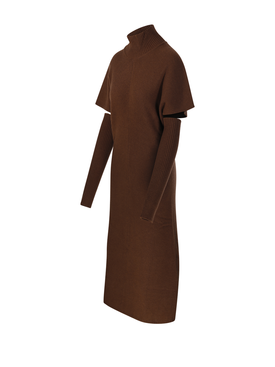 WOMAN FEDERICA TOSI BROWN WOOL LONG DRESS