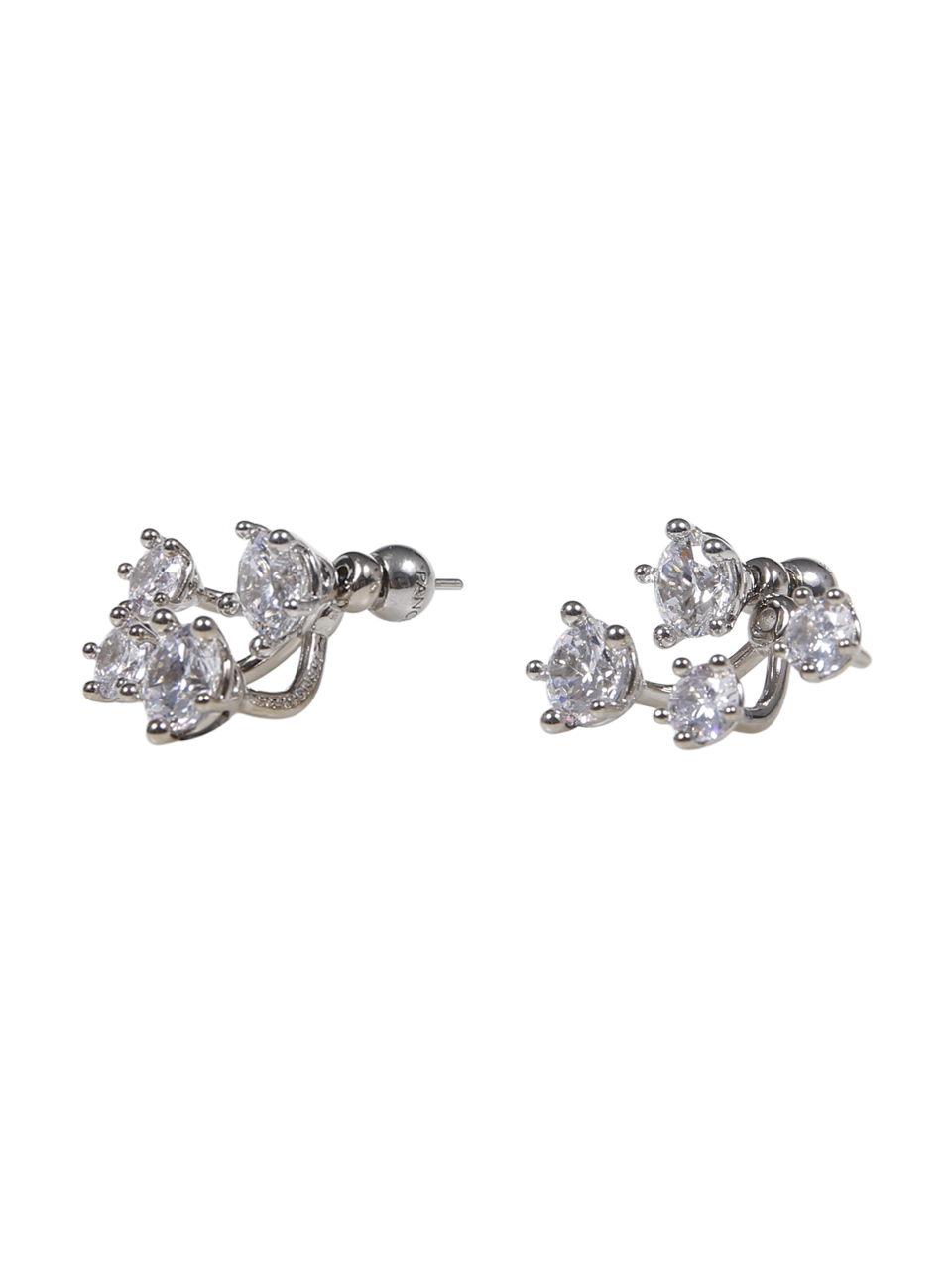 WOMAN PANCONESI SILVER RHODIUM PLATED BRASS ZIRCONS CONSTELLATION EARRING CUFF SET
