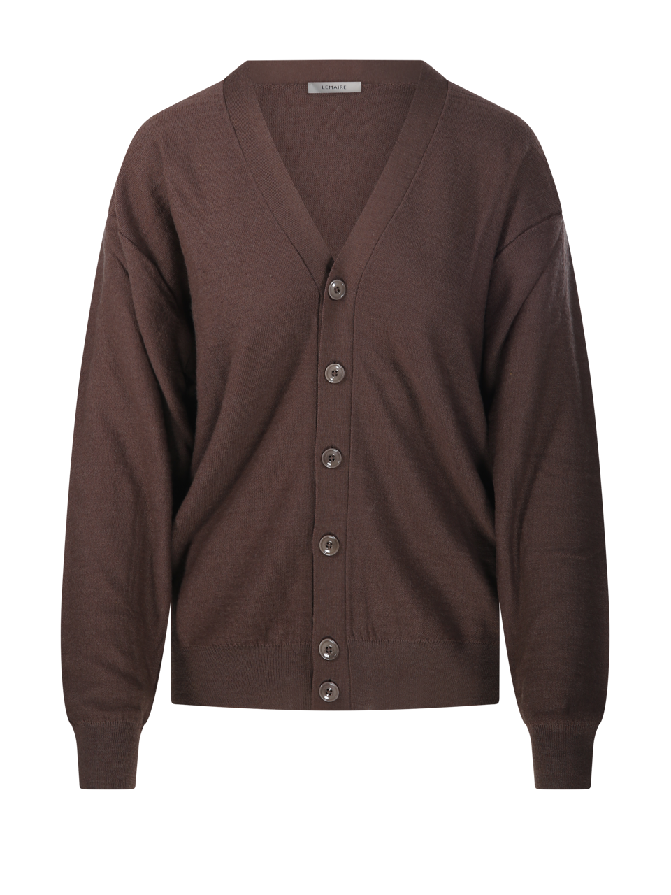 WOMAN LEMAIRE BROWN WOOL RELAXED TWISTED CARDIGAN