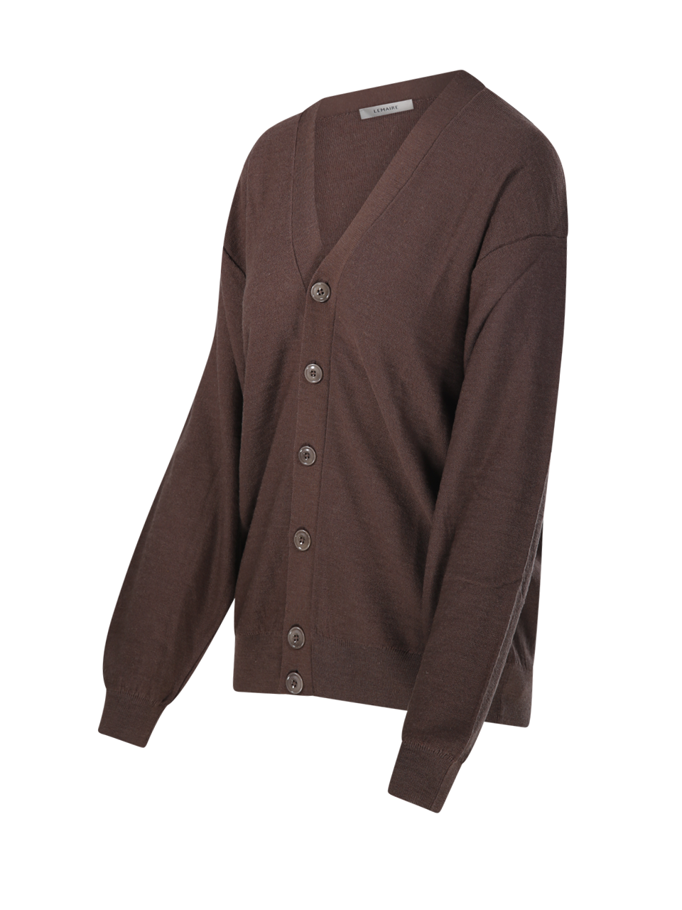 WOMAN LEMAIRE BROWN WOOL RELAXED TWISTED CARDIGAN