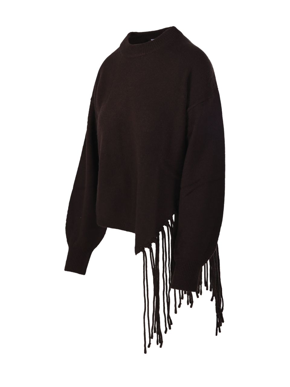 DONNA OSCAR THE COLLECTION MAGLIONE CON VOLANT IN LANA MARRONE 