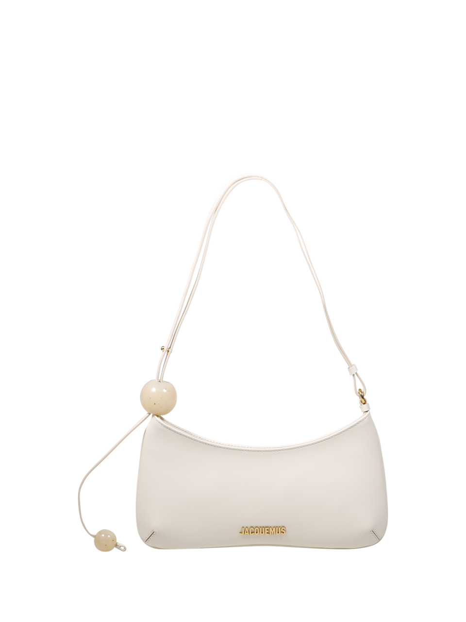 DONNA JACQUEMUS BORSA LE BISOU PERLE IN PELLE BIANCA