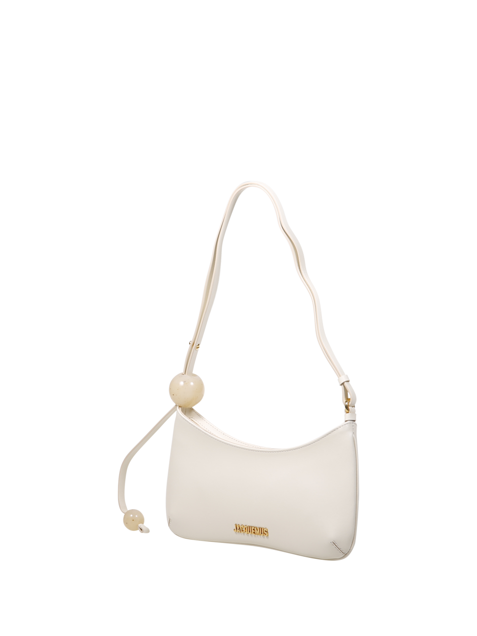 DONNA JACQUEMUS BORSA LE BISOU PERLE IN PELLE BIANCA