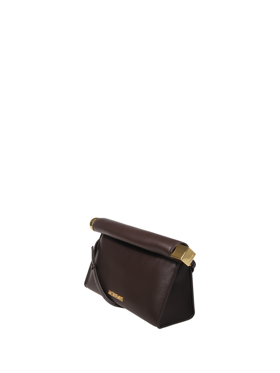 DONNA JACQUEMUS BORSA LE SAC ROND CARRE IN PELLE MARRONE