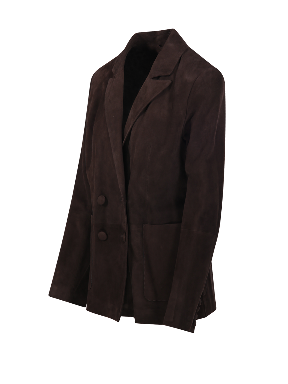 WOMAN DESA 1972 BROWN LEATHER DOUBLE-BREASTED BLAZER