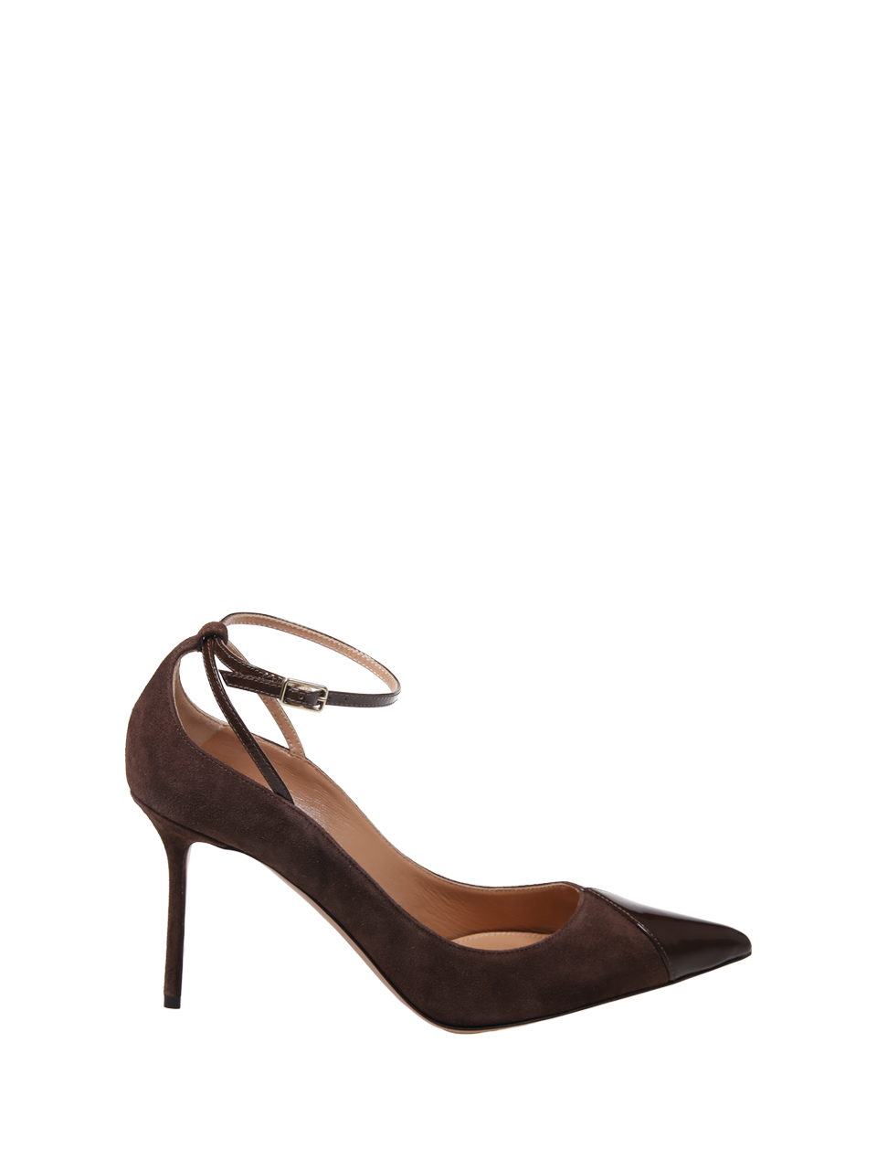 WOMAN AQUAZZURA BROWN SUEDE LEATHER ODYSEA PUMP