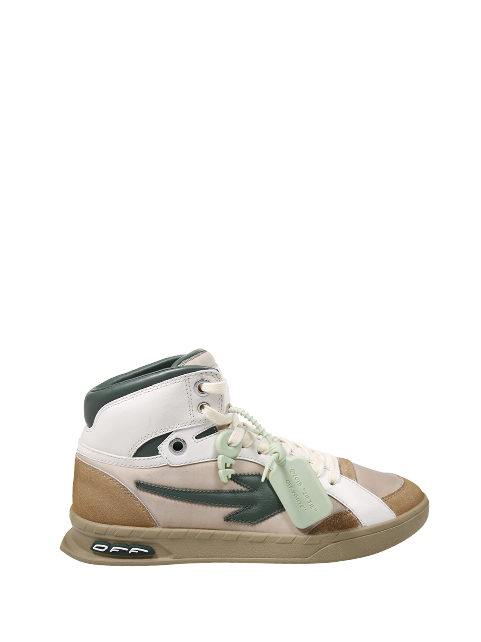 MEN OFF WHITE NUDE NYLON EOP HIGH TOP WORN OUT SNEAKER