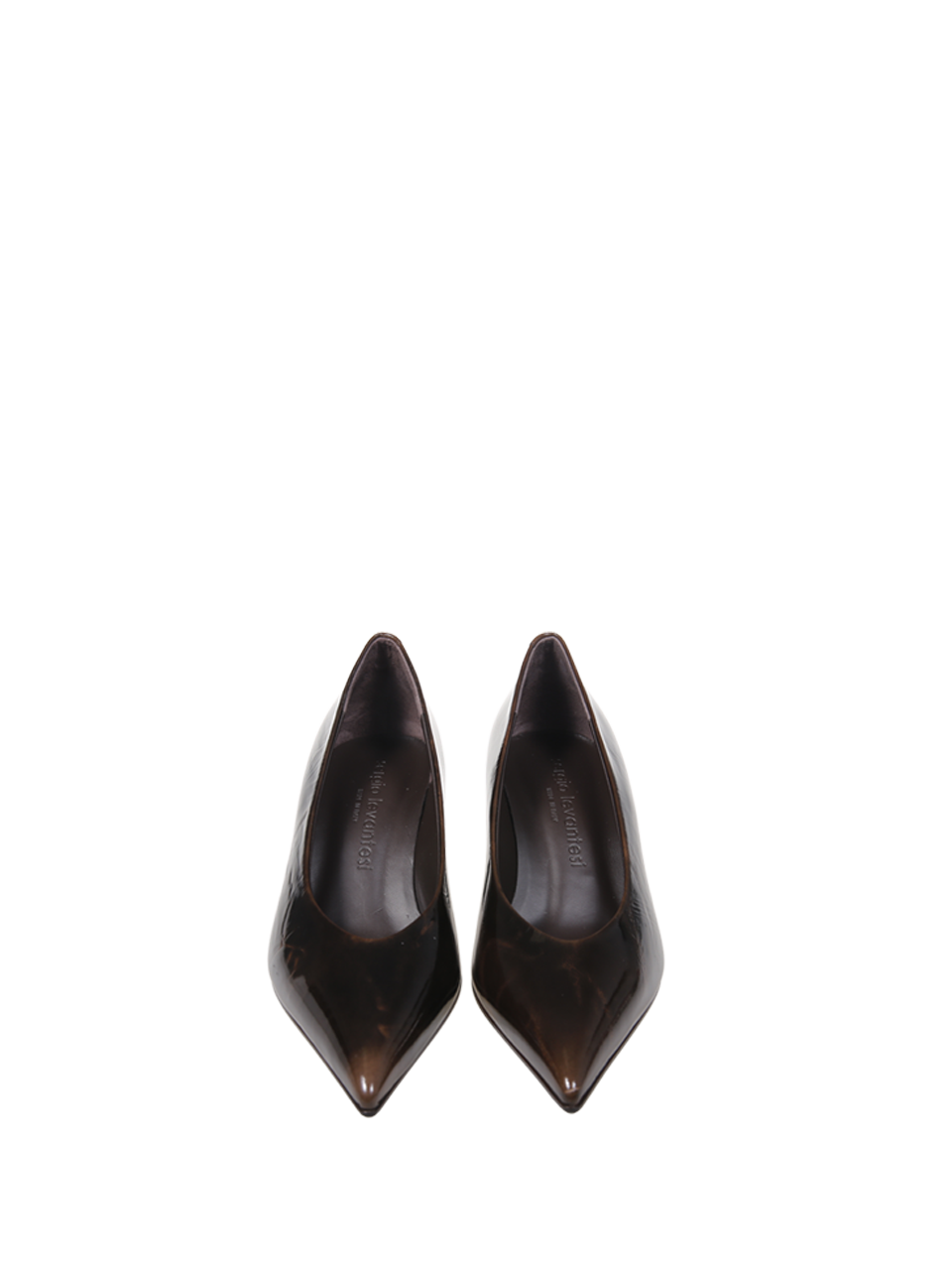 WOMAN SERGIO LEVANTESI BROWN LEATHER DECOLLETE