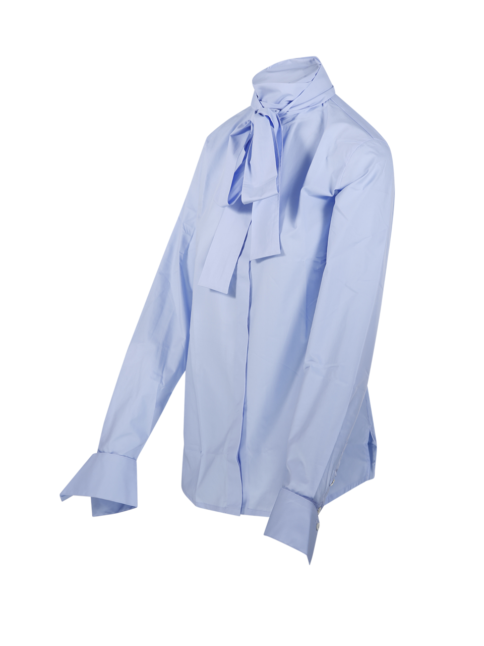 DONNA 7 FOR ALL MANKIND CAMICIA CON FIOCCO IN COTONE BLU 