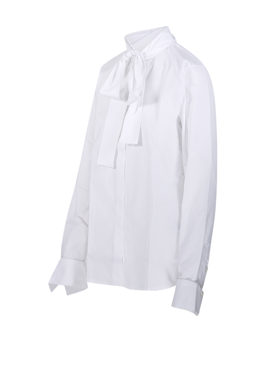 WOMAN 7 FOR ALL MANKIND WHITE COTTON L/S BOW SHIRT