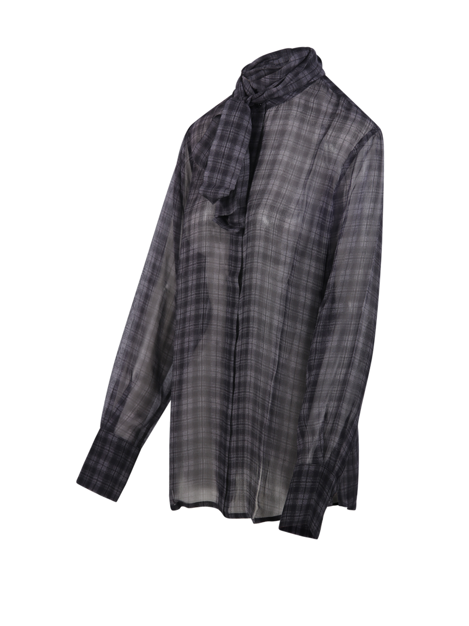 DONNA 7 FOR ALL MANKIND CAMICIA CON FIOCCO IN SETA GRIGIA