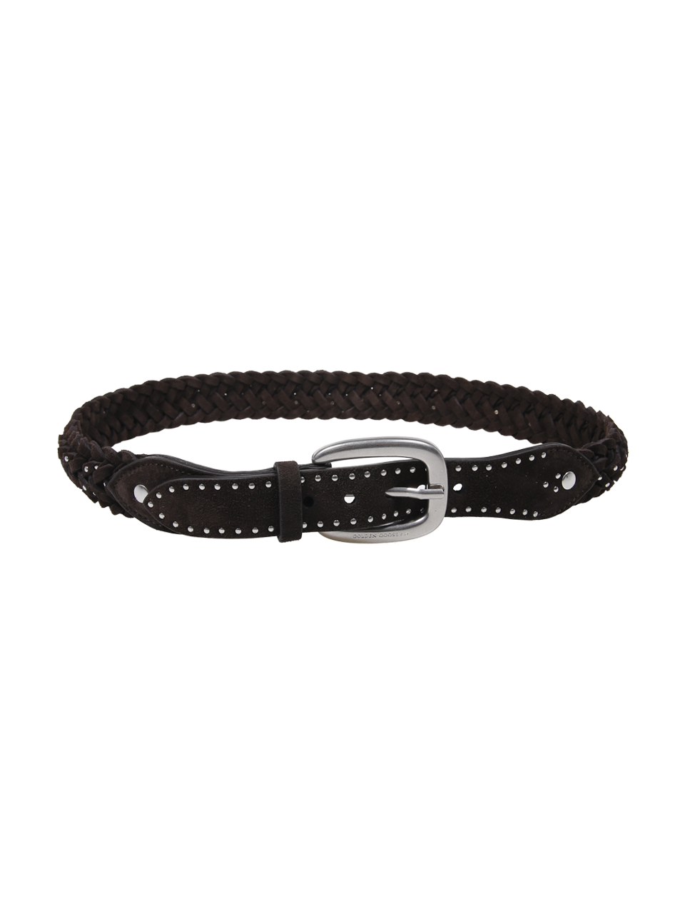 WOMAN GOLDEN GOOSE BROWN COW LEATHER BRAIDED HOUSTON BELT