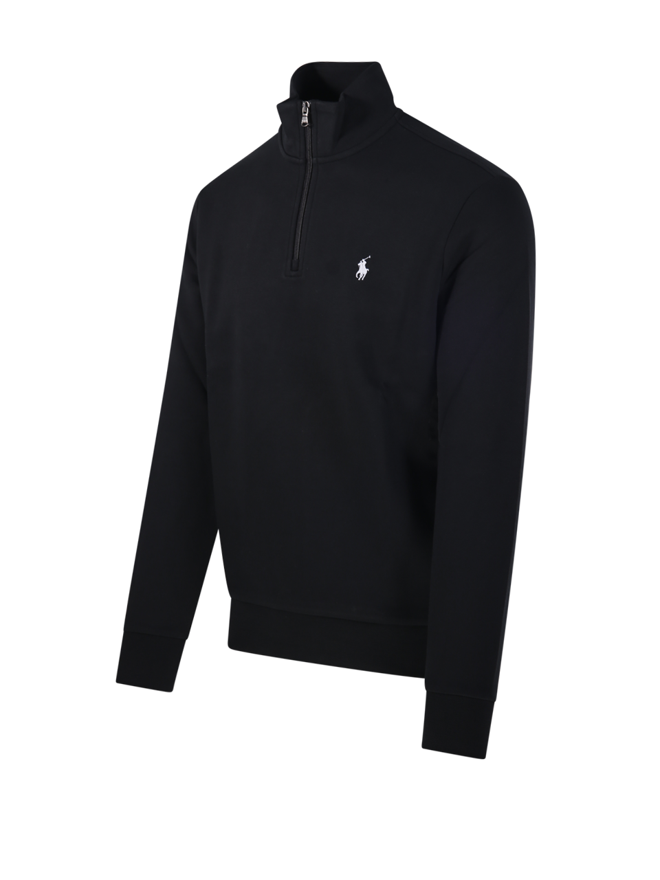 MEN RALPH LAUREN BLACK COTTON HALF ZIP SWEATSHIRT