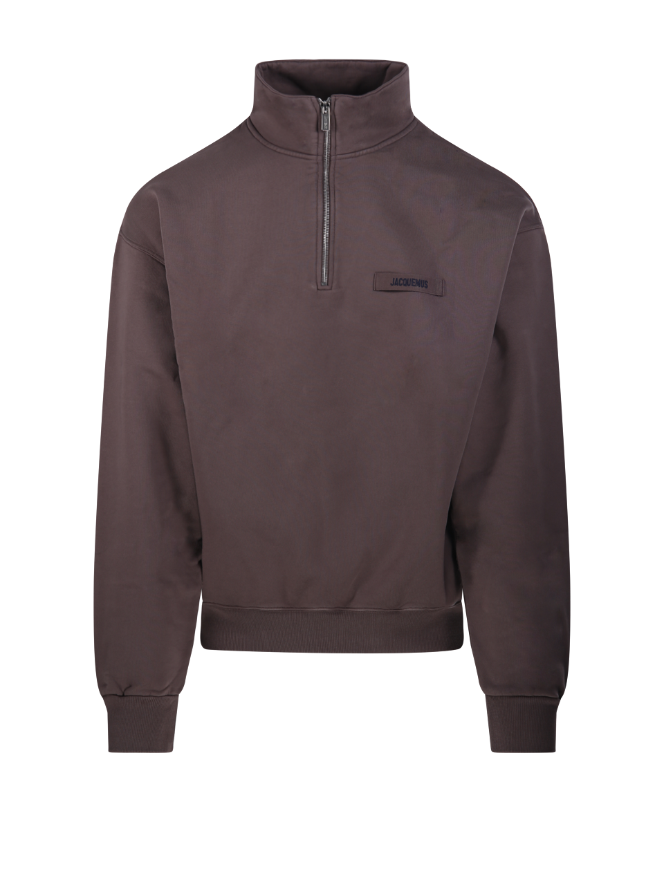 UOMO JACQUEMUS FELPA LE CAMIONNEUR GROS GRAIN IN COTONE MARRONE 