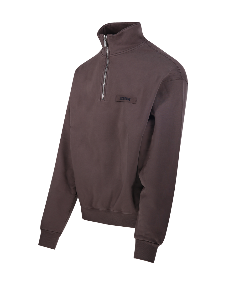 UOMO JACQUEMUS FELPA LE CAMIONNEUR GROS GRAIN IN COTONE MARRONE 