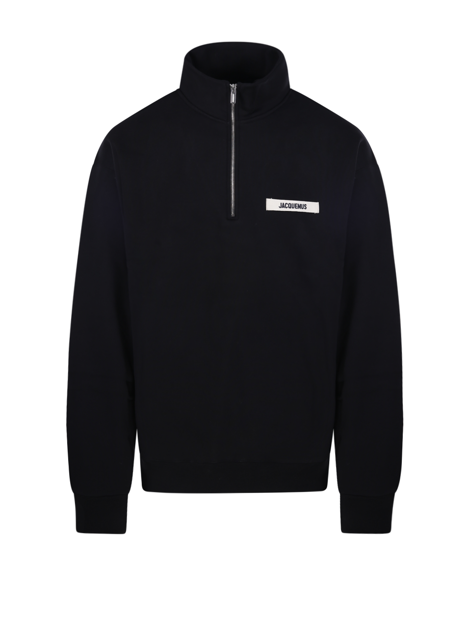 UOMO JACQUEMUS FELPA LE CAMIONNEUR GROS GRAIN IN COTONE NERO 