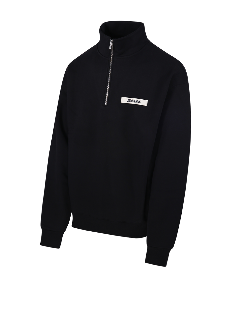 UOMO JACQUEMUS FELPA LE CAMIONNEUR GROS GRAIN IN COTONE NERO 
