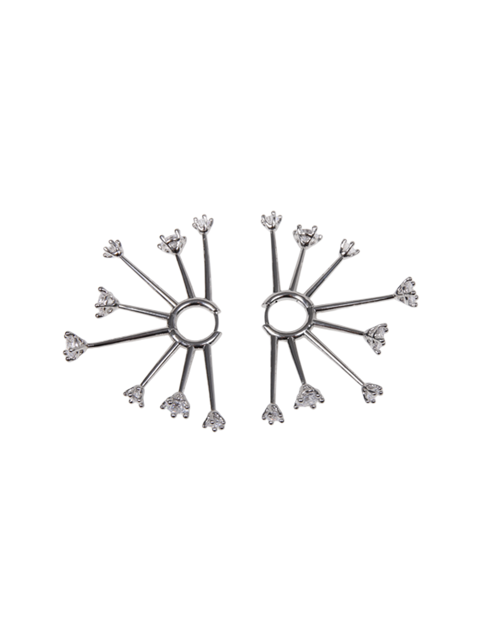 WOMAN PANCONESI SILVER RHODIUM PLATED BRASS ZIRCONS KISMET HOOPS EARRING