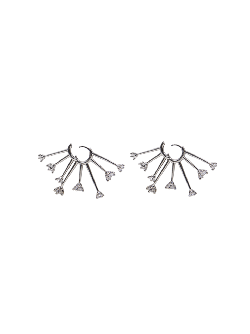 WOMAN PANCONESI SILVER RHODIUM PLATED BRASS ZIRCONS KISMET HOOPS EARRING