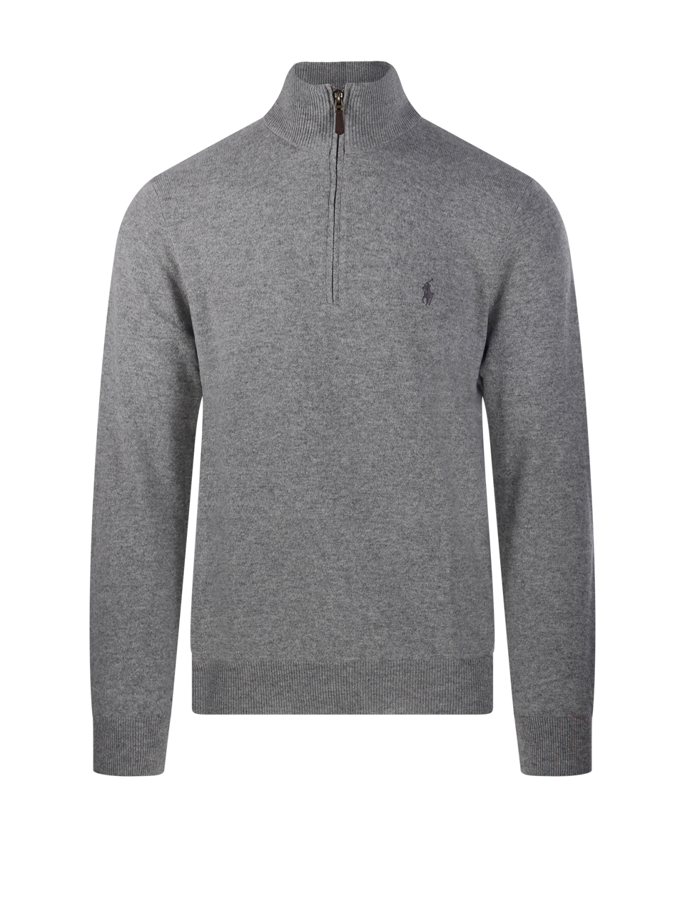 UOMO RALPH LAUREN MAGLIONE CON ZIP IN LANA GRIGIA  