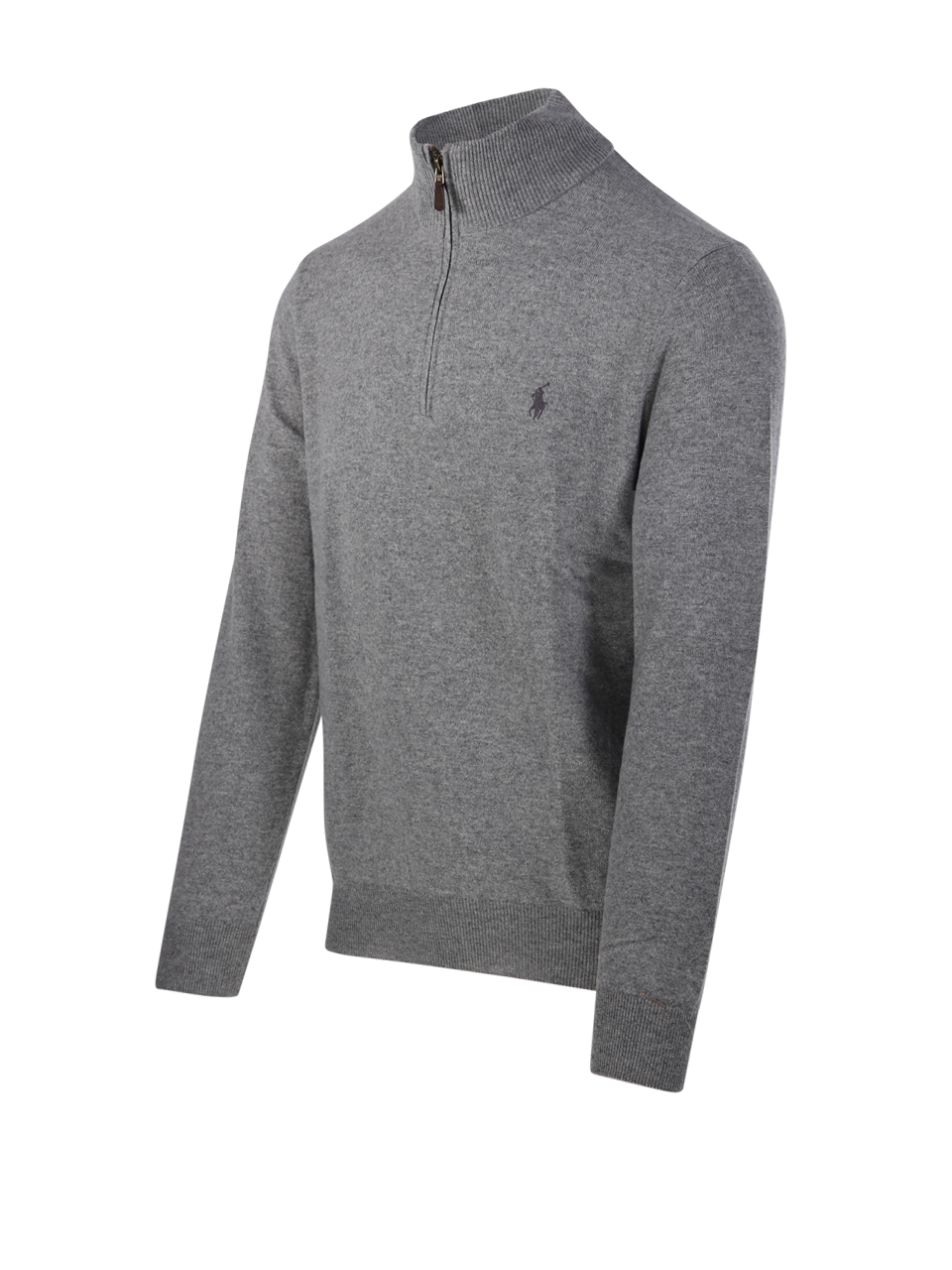 UOMO RALPH LAUREN MAGLIONE CON ZIP IN LANA GRIGIA  