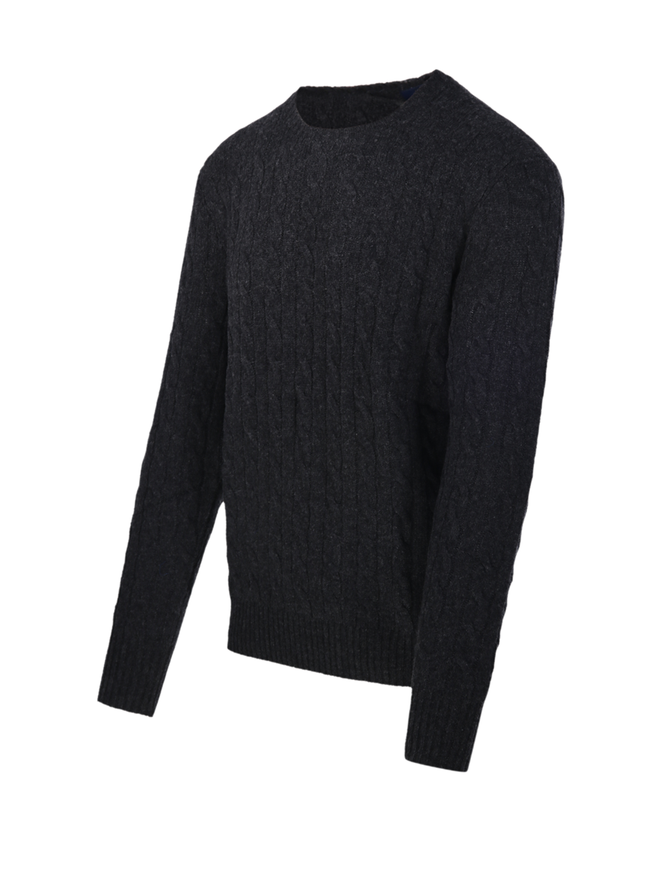 MEN RALPH LAUREN DARK GREY WOOL ROUND NECK SWEATER
