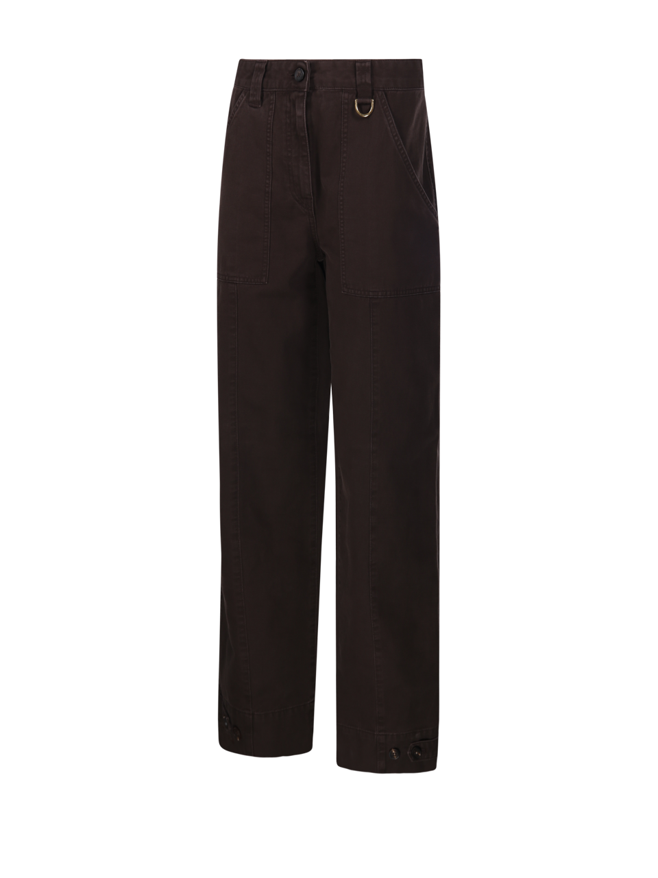 WOMAN GOLDEN GOOSE BROWN COTTON JOURNEY W`S WORKWEAR PANT