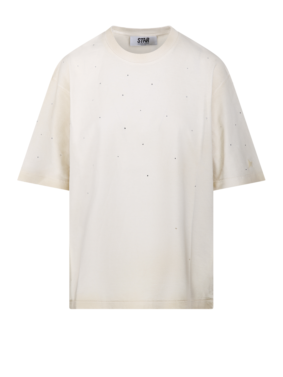 WOMAN GOLDEN GOOSE WHITE COTTON STAR UNISEX RELAXED FIT T-SHIRT