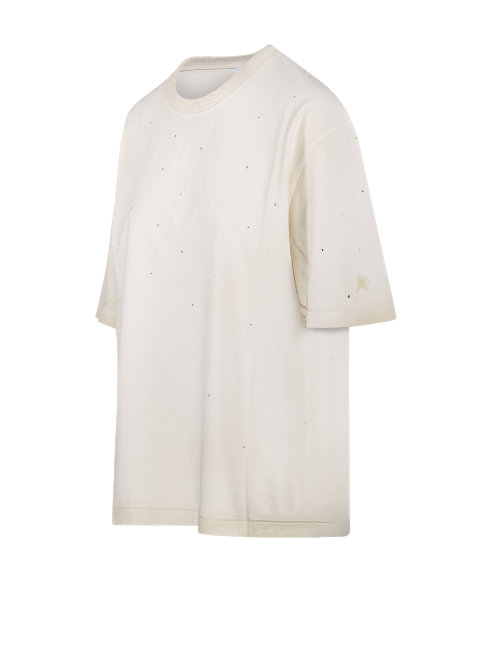 WOMAN GOLDEN GOOSE WHITE COTTON STAR UNISEX RELAXED FIT T-SHIRT