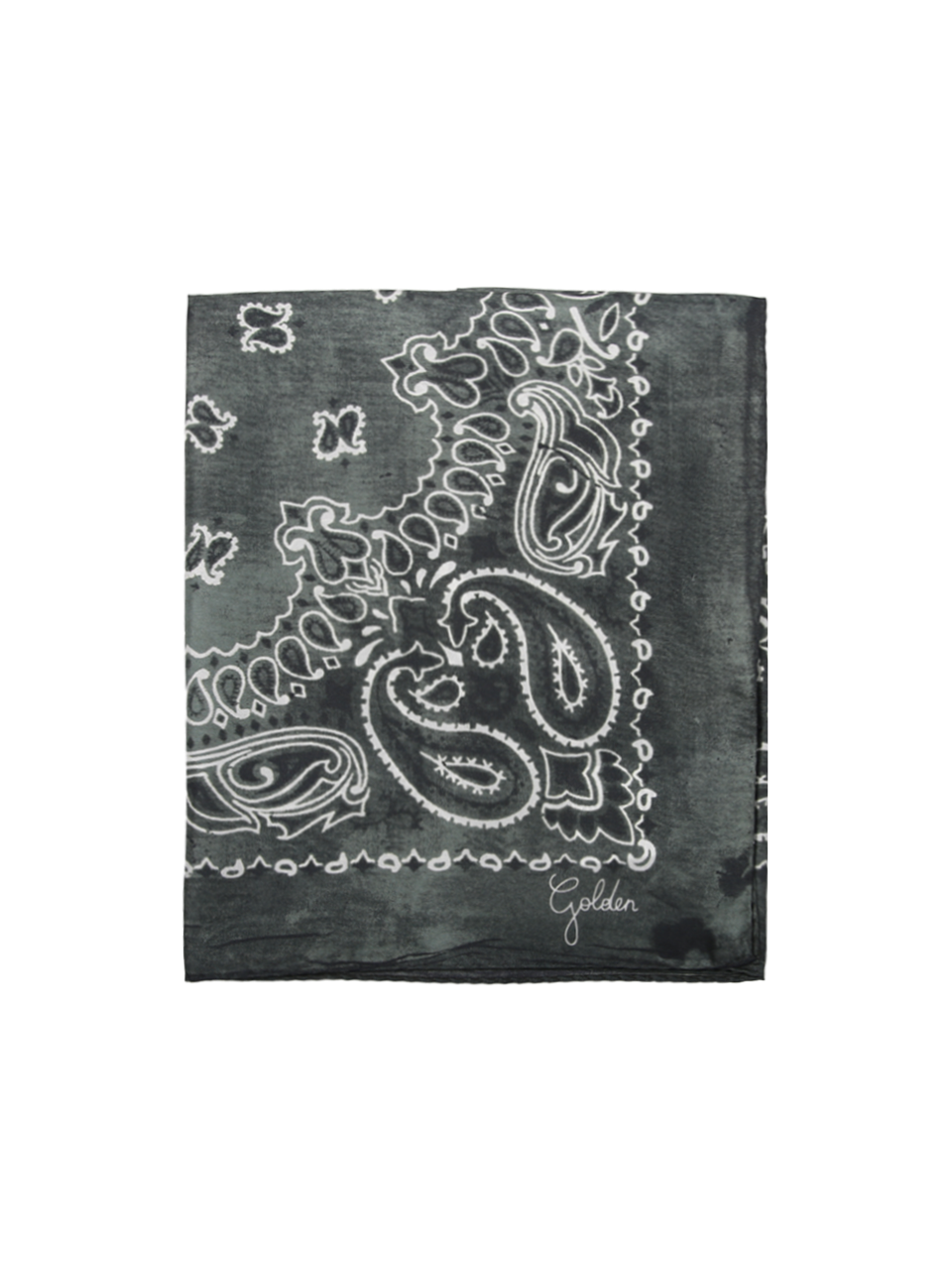 WOMAN GOLDEN GOOSE GREEN SILK GOLDEN FOULARD PAISLEY PRINT