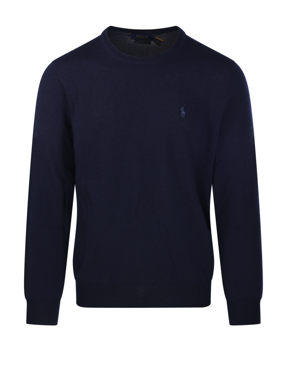 MEN RALPH LAUREN BLUE WOOL ROUND NECK SWEATER