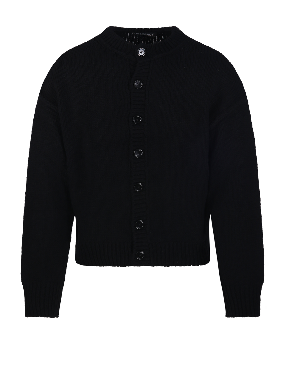 MEN OUR LEGACY BLACK WOOL PITCH CARDIGAN