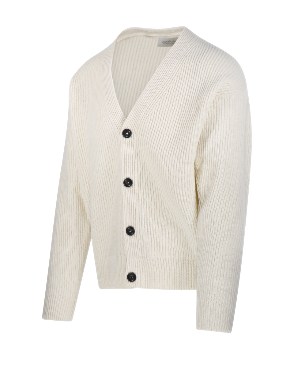 MEN DIANA STUDIO WHITE MERINO WOOL CARDIGAN