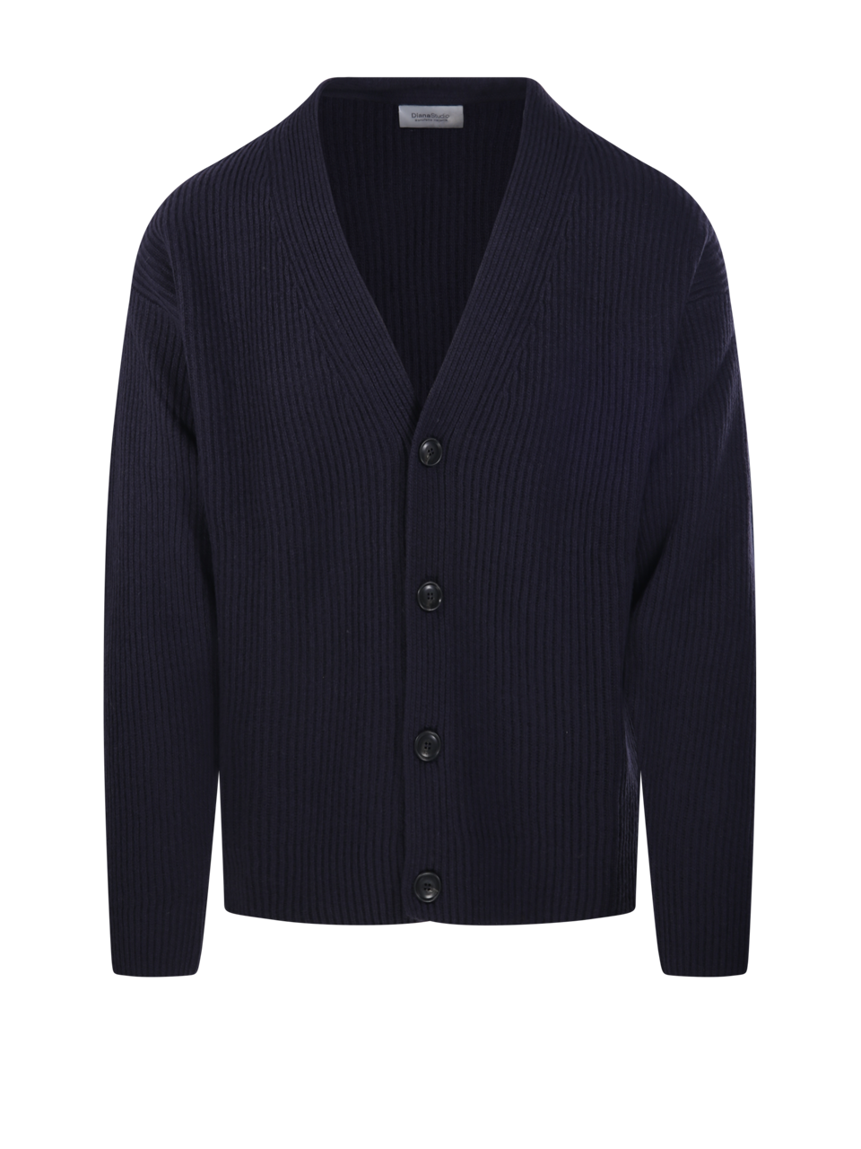 MEN DIANA STUDIO BLUE MERINO WOOL CARDIGAN
