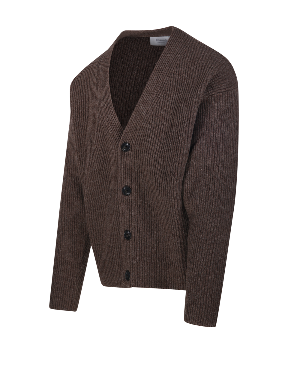 MEN DIANA STUDIO BROWN MERINO WOOL CARDIGAN