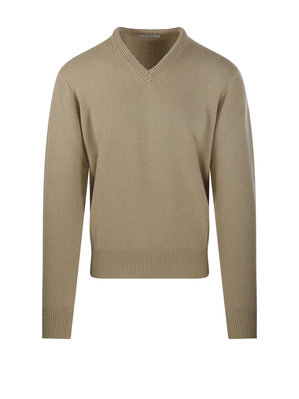 MEN LEMAIRE BEIGE CASHMERE V-NECK SWEATER