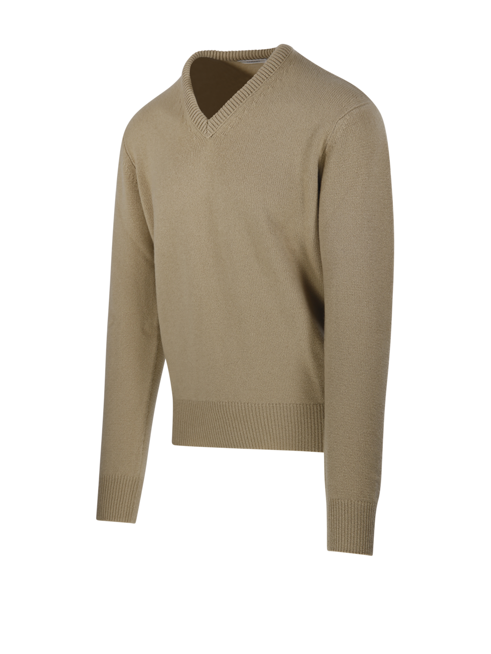 MEN LEMAIRE BEIGE CASHMERE V-NECK SWEATER