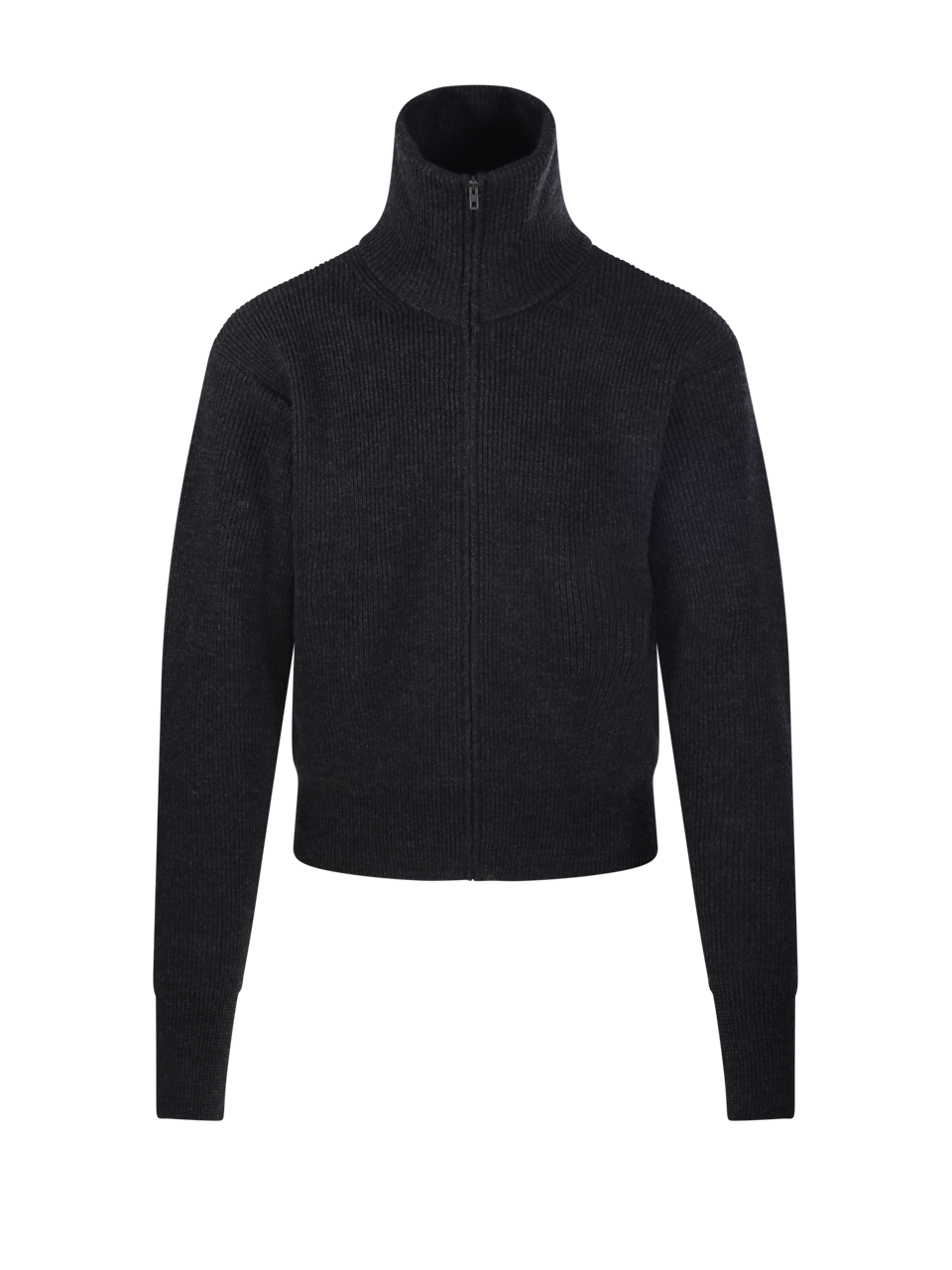MEN LEMAIRE GREY WOOL ZIPPED CARDIGAN