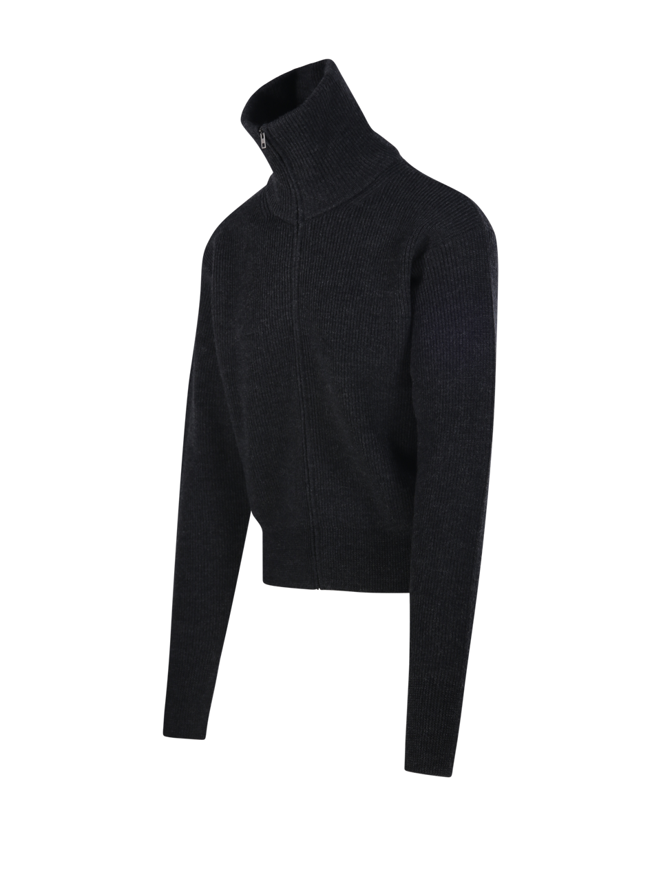 MEN LEMAIRE GREY WOOL ZIPPED CARDIGAN