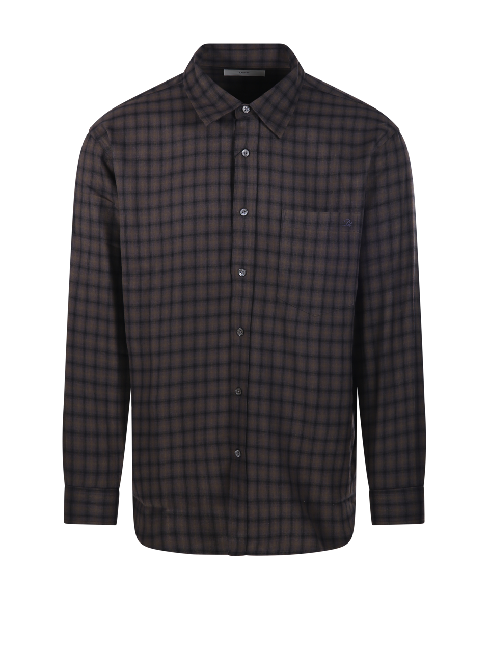 UOMO DUNST CAMICIA CHECKED IN POLIESTERE MARRONE 