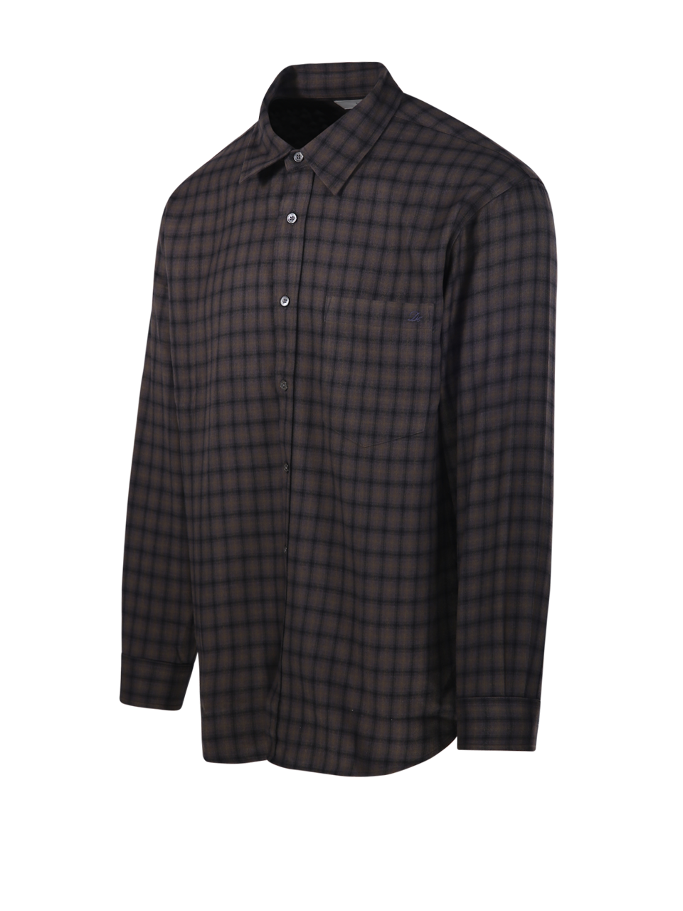UOMO DUNST CAMICIA CHECKED IN POLIESTERE MARRONE 