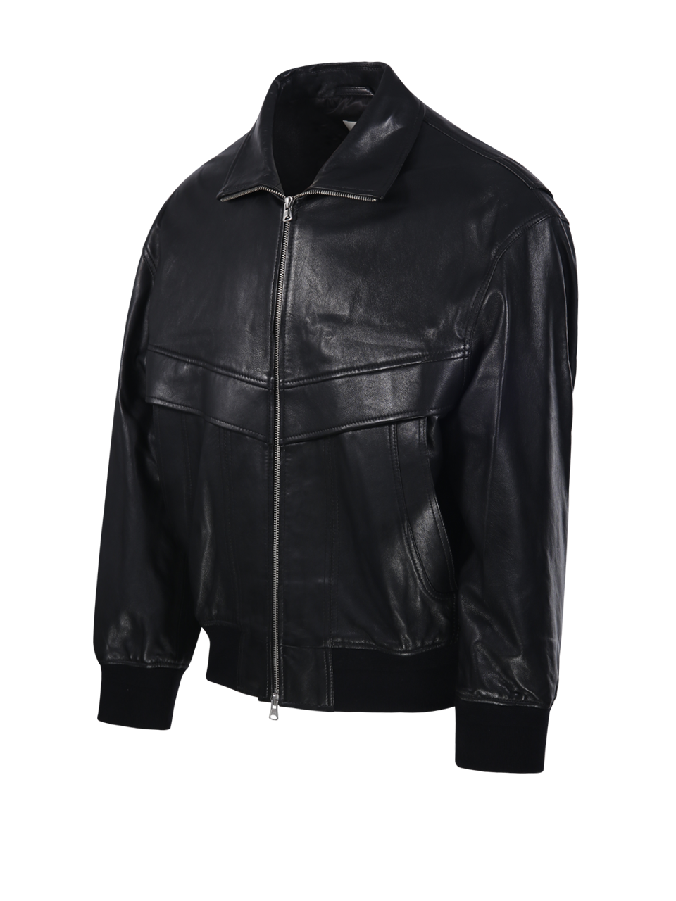 MEN DUNST BLACK LEATHER STAND COLLARED LEATHER BLOUSON