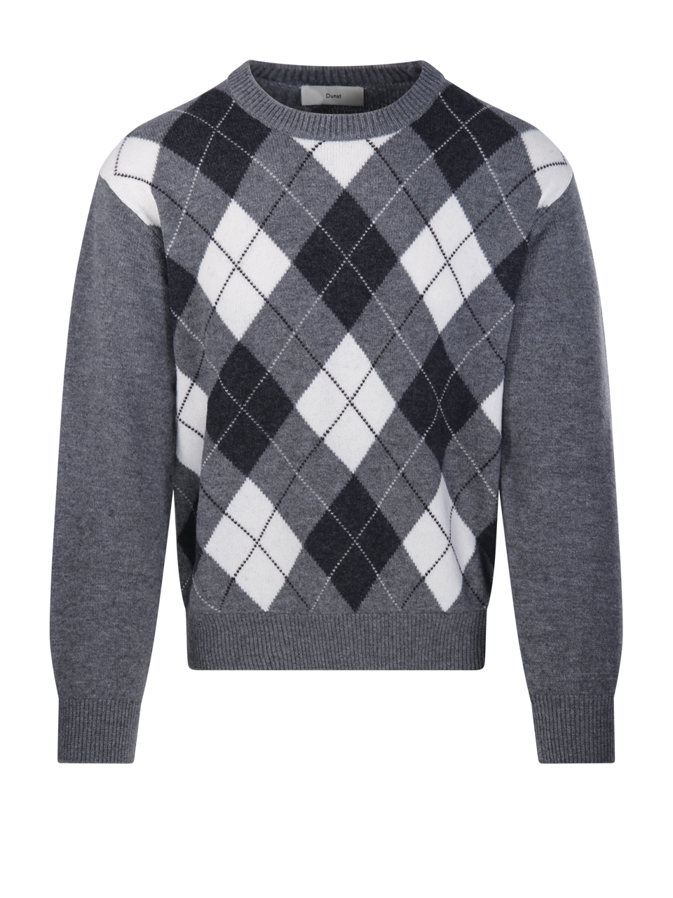 UOMO DUNST MAGLIONE ARGYLE IN LANA GRIGIA 