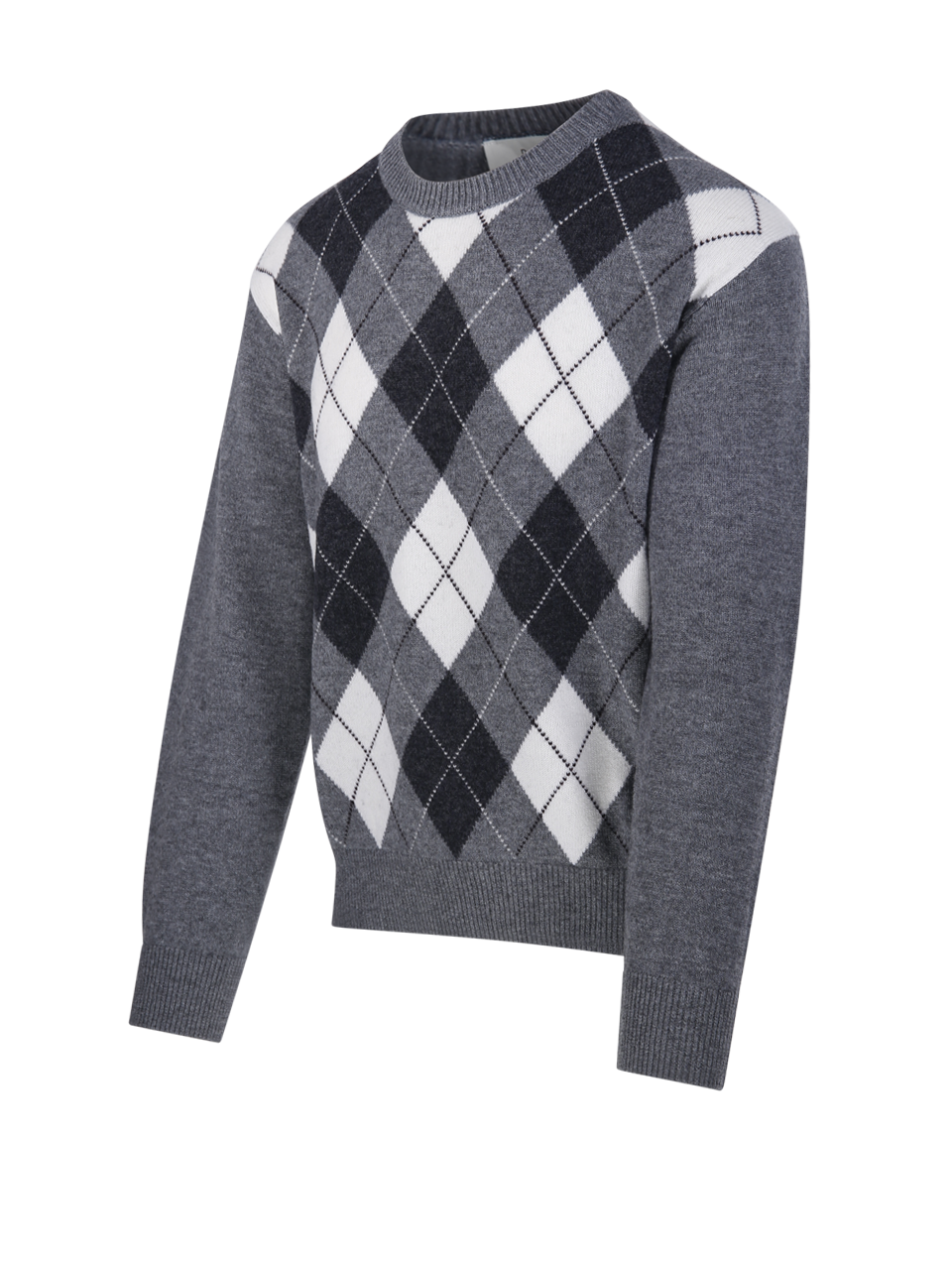 UOMO DUNST MAGLIONE ARGYLE IN LANA GRIGIA 